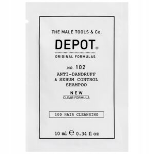 depot, 100 hair cleansing no. 102 clear formula, complesso botanico, shampoo per capelli, antiforfora & controllo del sebo, 10 ml