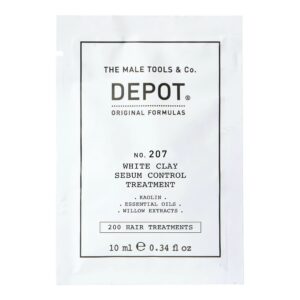 depot, 200 hair treatments no. 207, caolino, maschera crema trattamento cuoio capelluto, per la regolazione del sebo eccessivo, 10 ml