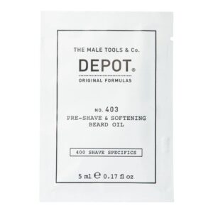 depot, 400 shave specifics no. 403, mandorla dolce, ammorbidimento, olio pre rasatura, 5 ml