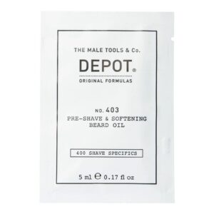 depot, 400 shave specifics no. 403, pepe nero fresco, ammorbidimento, olio pre rasatura, 5 ml