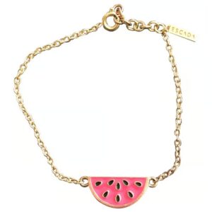 escada, summer limited edition sorbetto rosso, melone, braccialetto in metallo base, 11939595, 17 cm, oro, per le donne