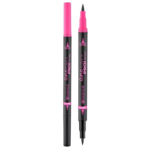 essence, line it like a pro!, doppia estremità, eyeliner liquido, 01, nero, 1.2 ml
