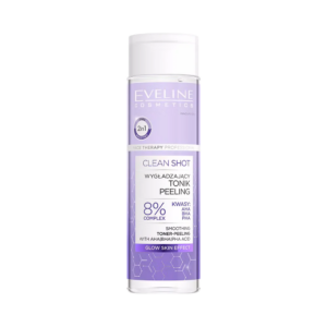 eveline cosmetics, clean shot, sbucciatura, lozione tonica, per il viso, 200 ml