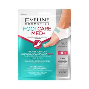 eveline cosmetics, foot care med, esfoliazione, maschera in foglio per i piedi, 2 pz