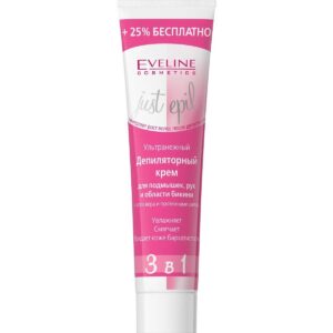 eveline cosmetics, just epil, idratante, crema depilatoria, sensibile, for underarms & bikini area, 125 ml