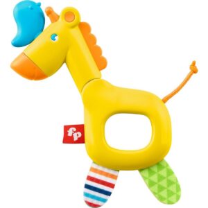 fisher price, clutch and click , giraffa, sonaglio, unisex, 3+ mesi