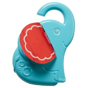 fisher price, elephant peek, gioca allo specchio con attività pratiche, sonagli con giocattolo da dentizione 2 in 1, unisex, 3+ mesi