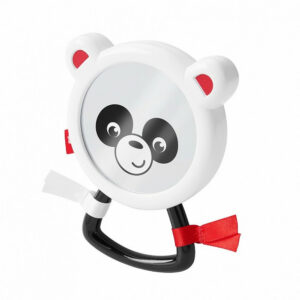 fisher price, peek and play, gioca allo specchio con attività pratiche, sonagli con giocattolo da dentizione 2 in 1, unisex, 3+ mesi