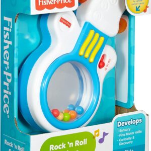 fisher price, rock n' roll, chitarra con specchio, giocattolo musicale, unisex, 3+ mesi