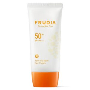 frudia, tone up base, antirughe, crema solare, per il viso, spf 50+, 50 ml