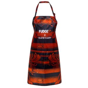fudge professional, katie eary, grembiule per tintura capelli, rosso/nero