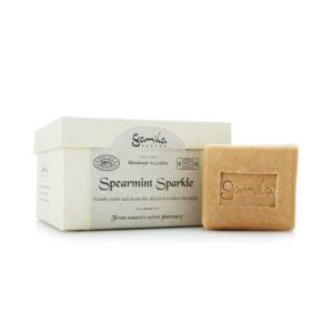 gamila secret, spearmint sparkle, pulizia, saponetta profumata, per viso e corpo, 115 g