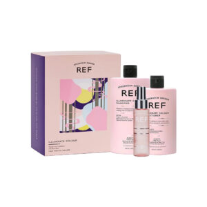 gift box set ref stockholm: illuminate colour, acai oil, hair shampoo, enhances shine, 285 ml + illuminate colour, sulfates free, hair conditioner, nourishes and enhances tone, 245 ml + shine elixir, hair serum, softening, 80 ml