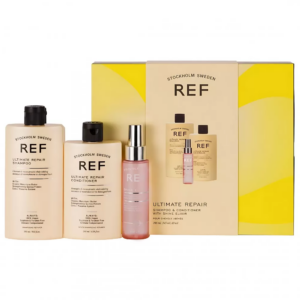 gift box set ref stockholm: ultimate repair, sulfates free, hair shampoo, repairing & strengthening, 285 ml + ultimate repair, sulfates free, hair conditioner, for hydrate/detangle & shine, 245 ml + shine elixir, hair serum, softening, 80 ml