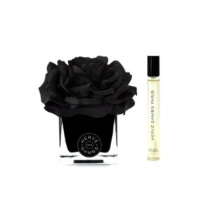 gift set herve gambs: terre d'epices, room spray, 10 ml + black couture flower, porcelain, aroma reed diffuser, black