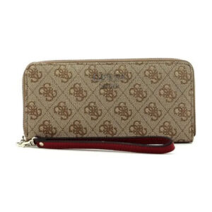 guess, amara, portafoglio in tessuto, logo 4g, swsg6995460, nero, per le donne