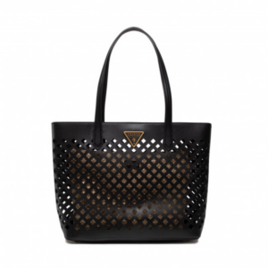 guess, aqua, borsa in tessuto, nero/marrone, per le donne, 29 x 32/40 x 12