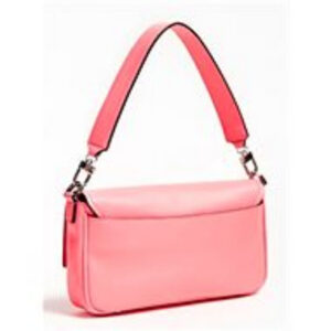 guess, brightside, poliuretano, borsa in tessuto, logo 4g, rosa neon, per le donne
