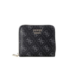 guess, camy, portafoglio in tessuto, dettaglio del logo, sg774137, carbone, mini, per le donne