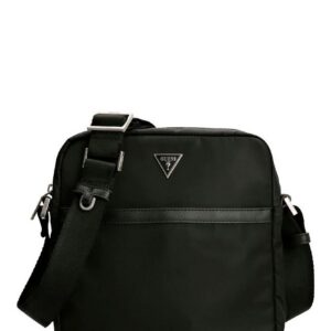 guess, certosa, poliuretano, borsa in tessuto, nero, hmecrnp2258bla, per uomini, 22 x 5 x 23,5 cm