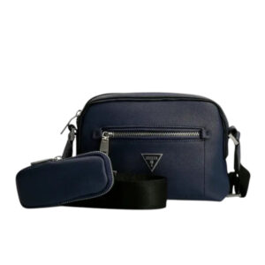 guess, certosa, pelle sintetica, borsa a tracolla in tessuto, blu, hmcertp2228, 19,5 x 22,5 x 132 cm, per le donne