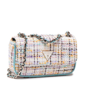 guess, cessily, borsa a tracolla in tessuto, multicolore, hwtm76, per le donne