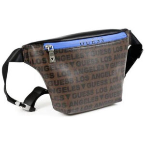 guess, dan, marsupio in tessuto, sedere, nero/marrone, per uomini