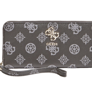 guess, digital, portafoglio in tessuto, slg grande zip, nero, per le donne