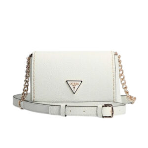 guess, downtown chic mini, pelle sintetica, borsa in tessuto, bianco, xg838578, per le donne