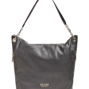 guess, g chain, borsa in tessuto, nero, per le donne