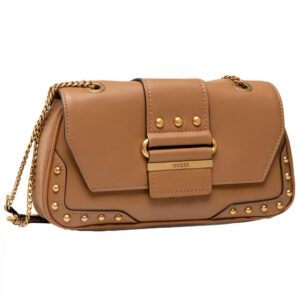 guess, greta, poliuretano, borsa a tracolla in tessuto, cognac, hwvb81 29210, 16 x 29 x 5,3 cm, per le donne