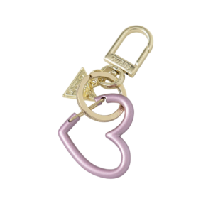 guess, guess, forma di cuore, portachiavi in metallo, rw7424, viola