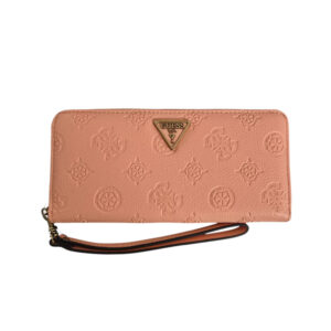 guess, helaina slg, portafoglio in tessuto, slg grande zip, swpb8403460cor, corallo, per le donne