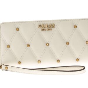 guess, guess, portafoglio in tessuto, slg grande zip, swqs8553460, avorio, per le donne