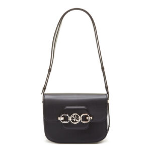 guess, hensely, borsa in tessuto, patta convertibile xbody, nero, per le donne