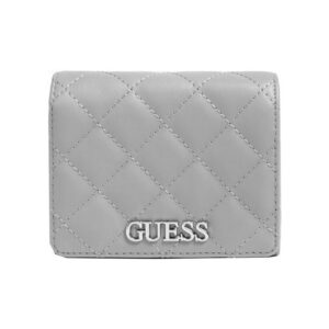 guess, illy, portafoglio in tessuto, piccolo trifold, vg797043, grigio, per le donne