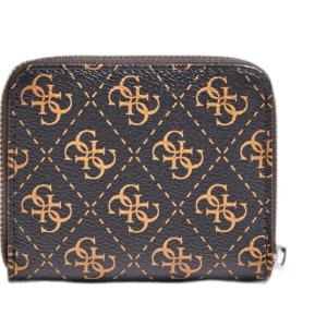 guess, kamryn, portafoglio in tessuto, slg piccola zip, marrone, per le donne