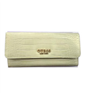 guess, laurel, portafoglio in tessuto, slg grande zip, swca8500460lgl, beige, per le donne