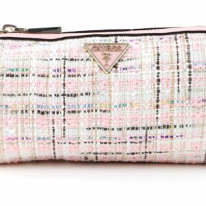 guess, manhattan, poliestere, borsa a tracolla, borsa a tracolla in tessuto, tweed rosa, per le donne