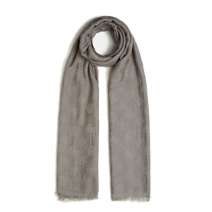 guess, ninette jacquard, sciarpa in tessuto, grigio, 8 x 180, per le donne