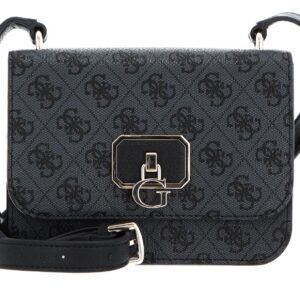 guess, noelle, cintura, clip magnetica, borsa a tracolla in tessuto, nero, 14 x 18,5 x 7 cm, per le donne