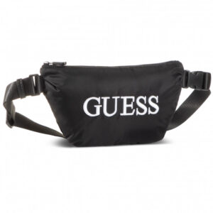 guess, quatro, marsupio in tessuto, nero, 19/28,5 x 17 x 4 cm, per uomini