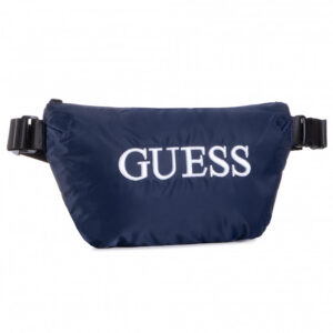 guess, quatro, marsupio in tessuto, blu, 19/28,5 x 17 x 4 cm, per uomini