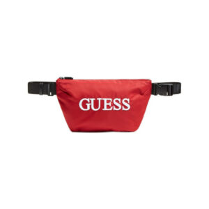 guess, quatro, marsupio in tessuto, rosso, 19/28,5 x 17 x 4 cm, per uomini
