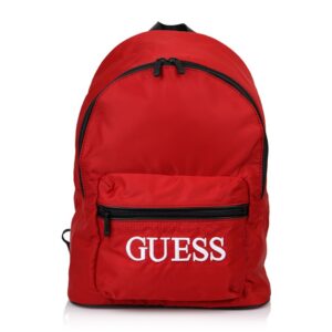 guess, quatro, zaino in tessuto, rosso, per uomini, 16/31 x 42 x 13 cm