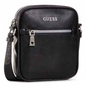guess, scala, mini, borsa a tracolla in tessuto, nero, per uomini