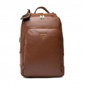 guess, scala, pelle sintetica, zaino in tessuto, marrone, per uomini, 27,5 x 42,5 x 13 cm