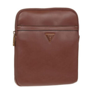 guess, scala, pelle sintetica, borsa in tessuto, marrone, hmscalp2223bro, per uomini, 20 x 22,5 x 2,5 cm