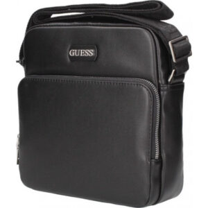 guess, torba, borsa a tracolla in tessuto, nero, 19 x 23 x 2 cm, per uomini