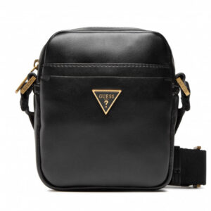 guess, tracolla, borsa in tessuto, nero, hmescap2215bla, per uomini, 18 x 14 x 5 cm